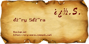 Őry Sára névjegykártya