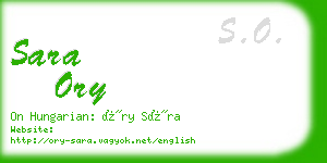 sara ory business card